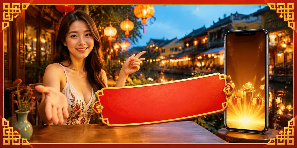 Người dùng trải nghiệm casino trực tuyến qua di động tại quán cà phê phố cổ Hội An